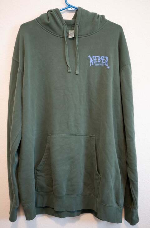 Tasha Layton Tops - Tasha Layton "Never" Graphic Hoodie, Forest Green